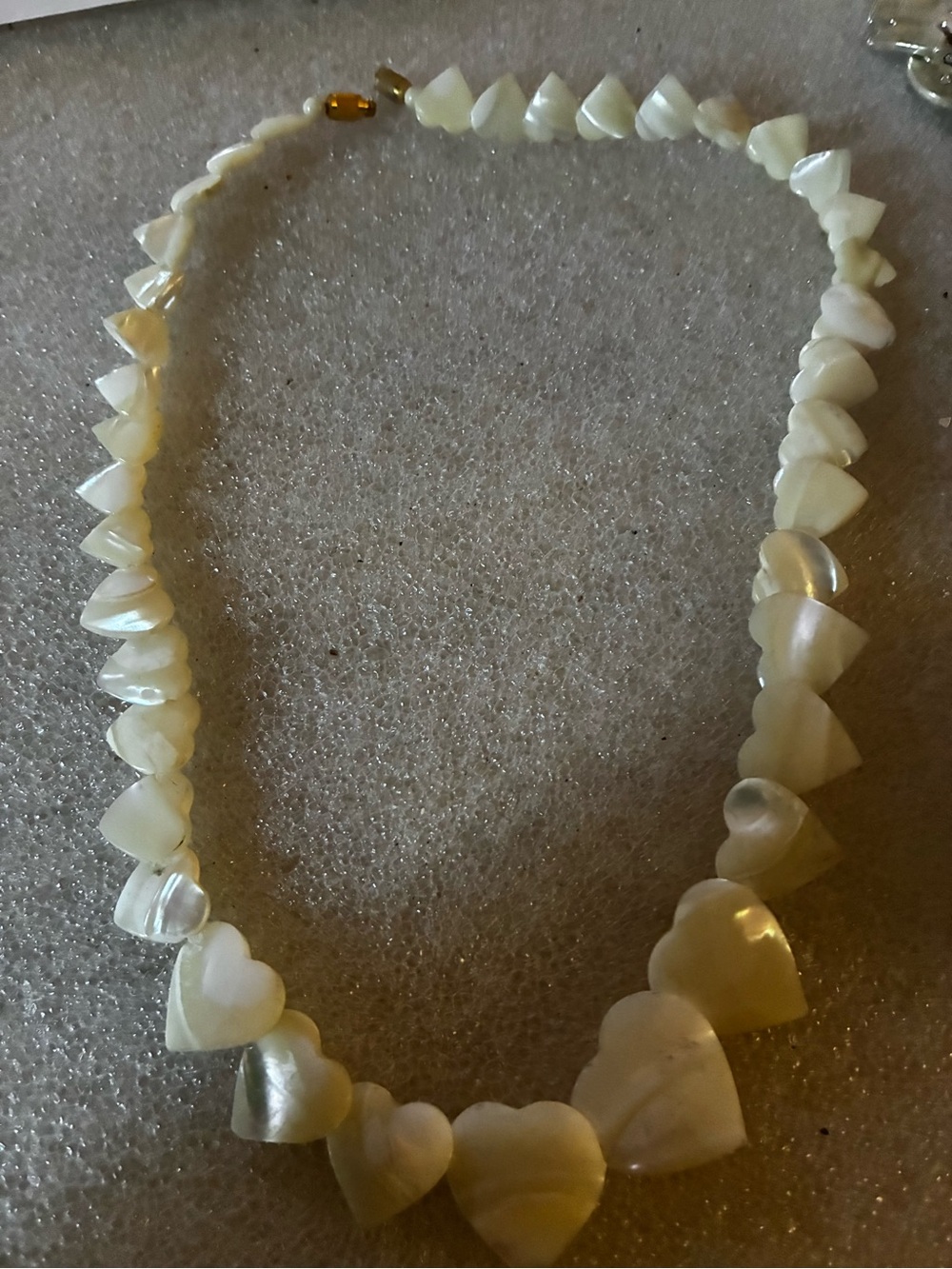 Vintage heart mop necklace